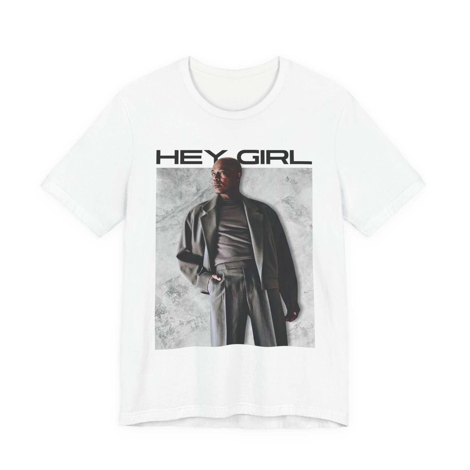 HEY GIRL Portrait Men's Tee White
