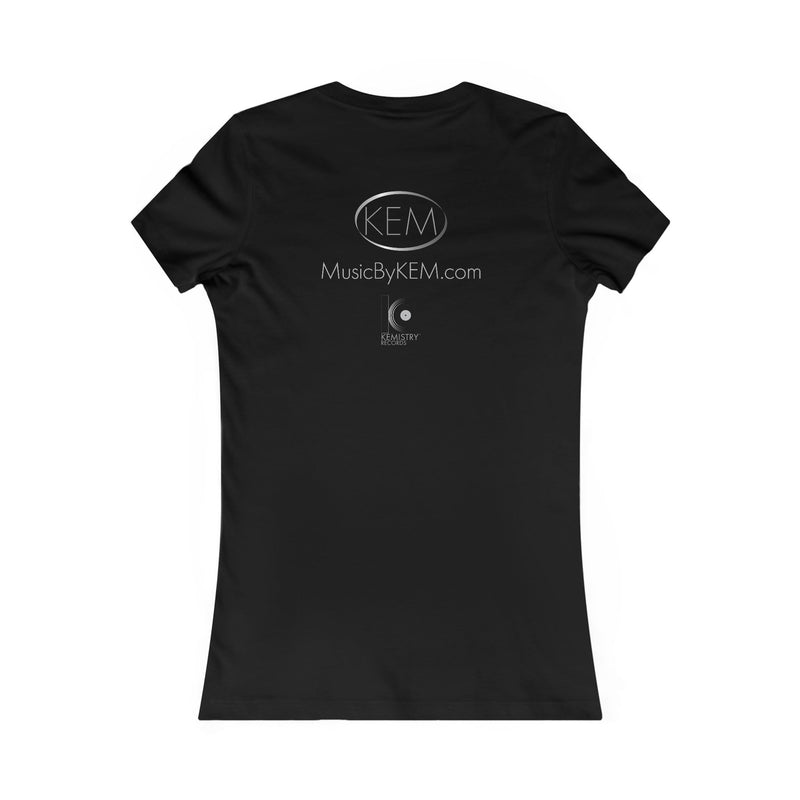 HEY GIRL Retro Script Black/Blue Women's Tee
