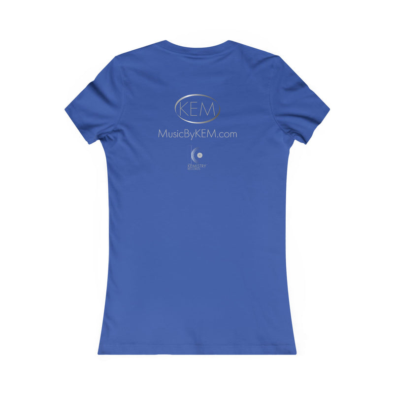 HEY GIRL Retro Script Black/Blue Women's Tee