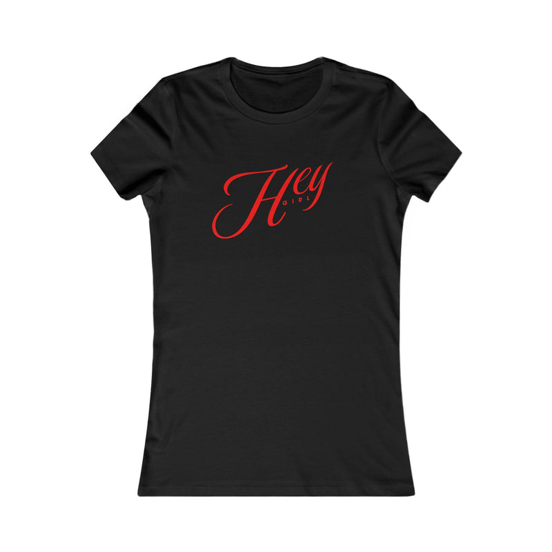 HEY GIRL Retro Script Black/Blue Women's Tee