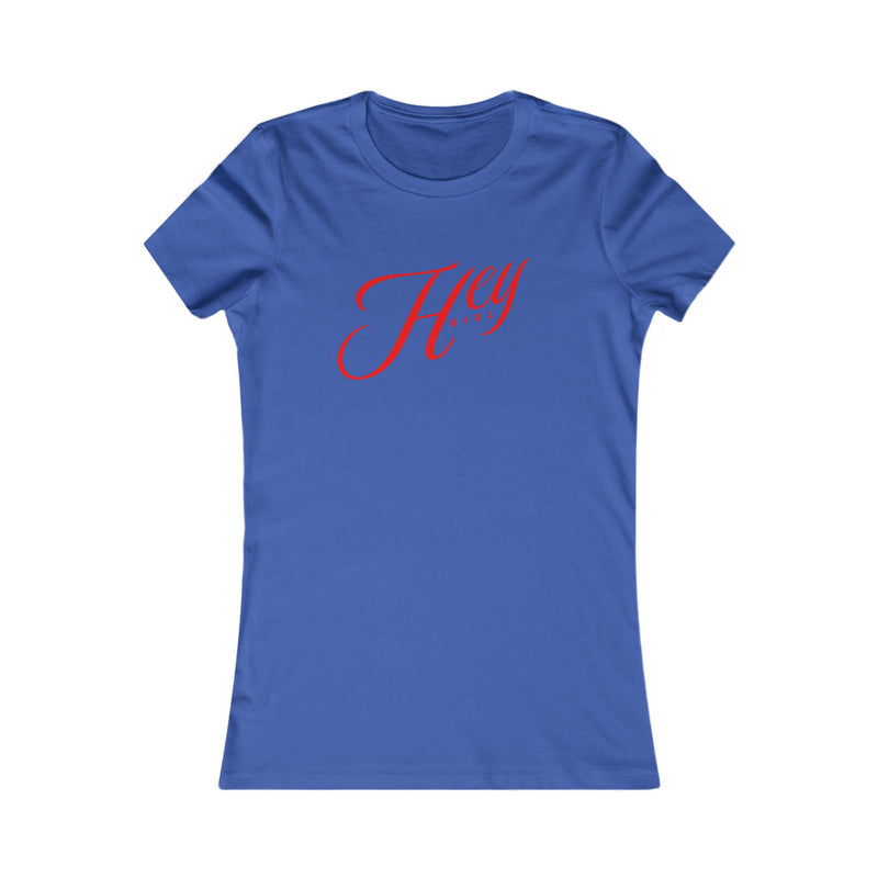 HEY GIRL Retro Script Black/Blue Women's Tee