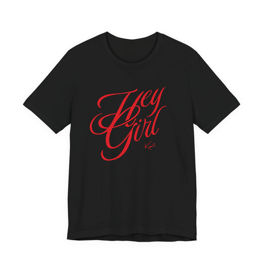 HEY GIRL Retro Script Blue/Black Men's Tee